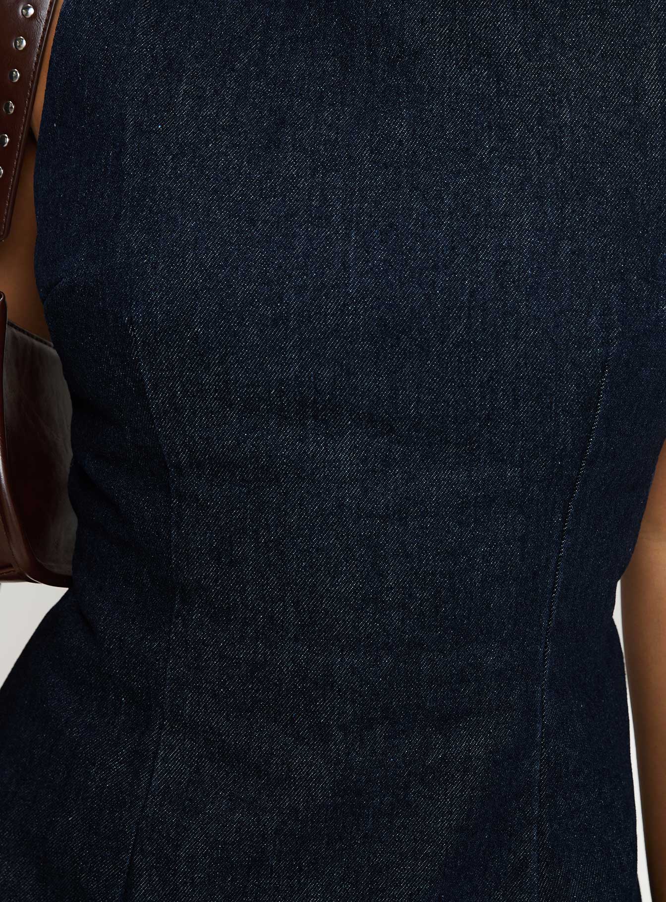 Ainsleigh Koyu Yıkamalı Askılı Denim Mini Elbise