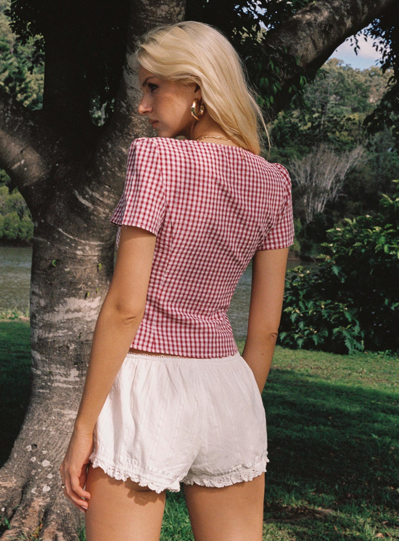 Isolda Kırmızı Gingham Bluz