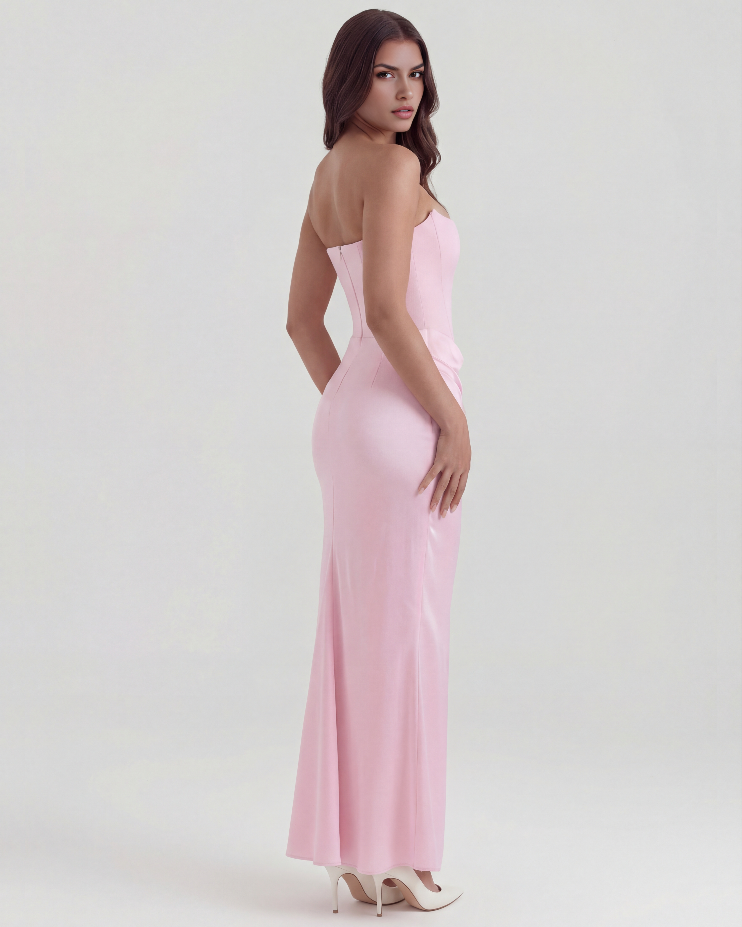 Rosalind Pembe Maxi Elbise