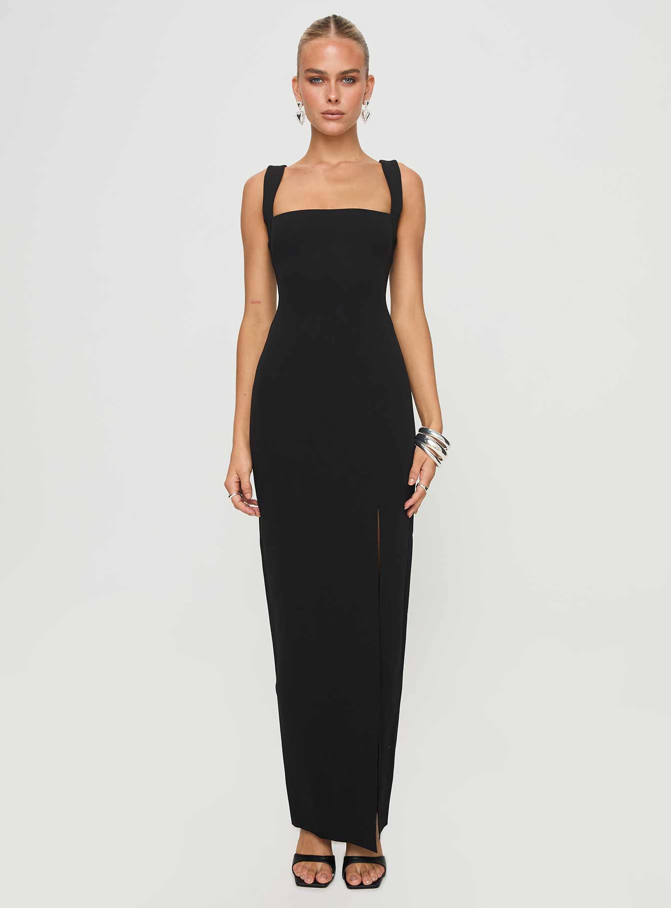 Siyah Bombshell Maxi Elbise