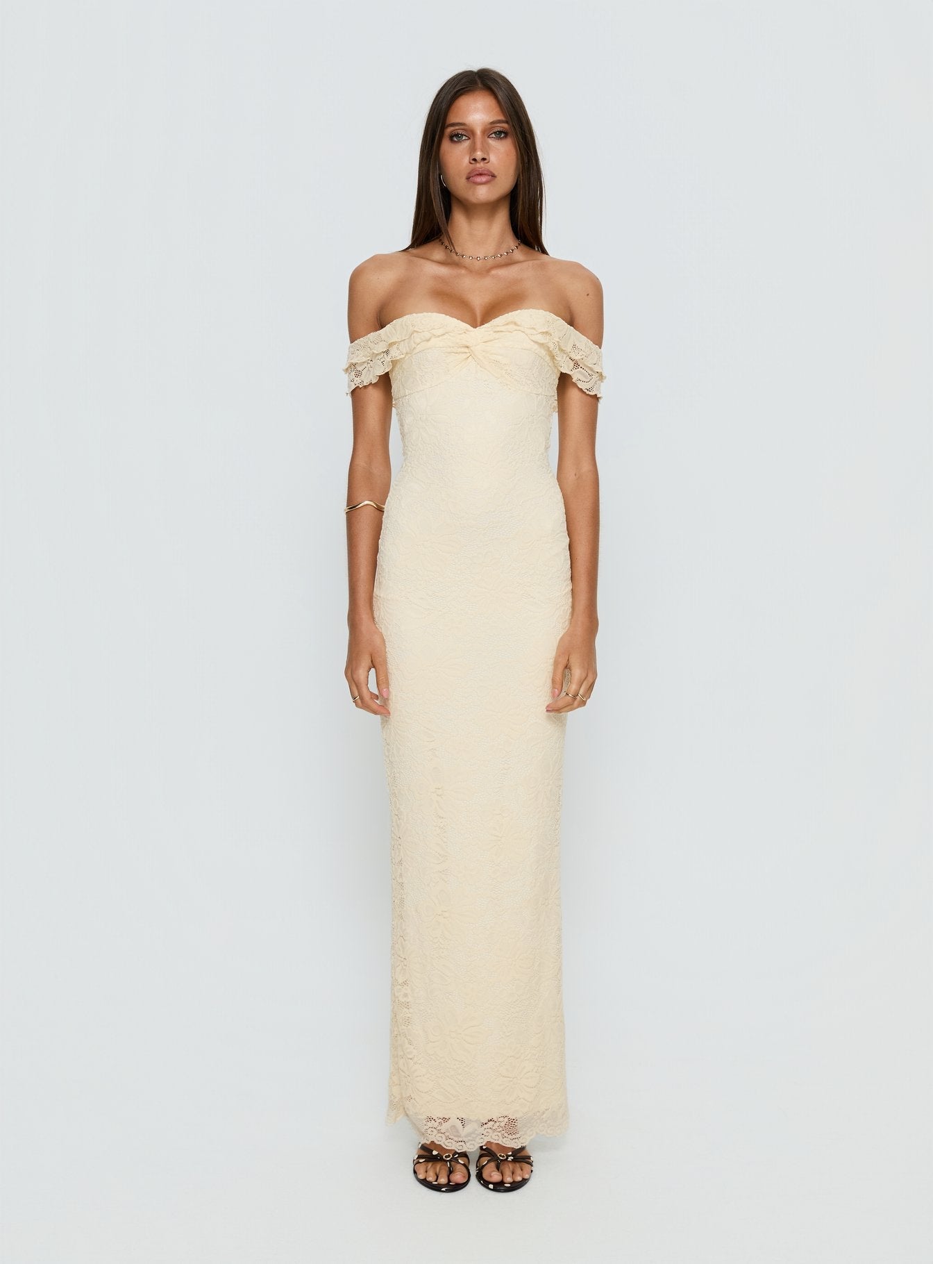 Anabeila Straplez Limon Maxi Elbise