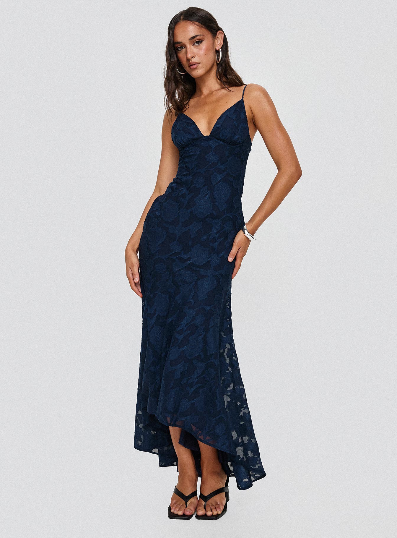 Lacivert Cyrene Maxi Elbise