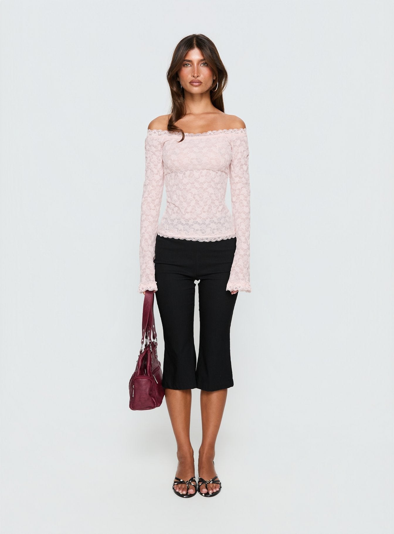 Mochapella Yumuşak Pembe Off-Shoulder Bluz
