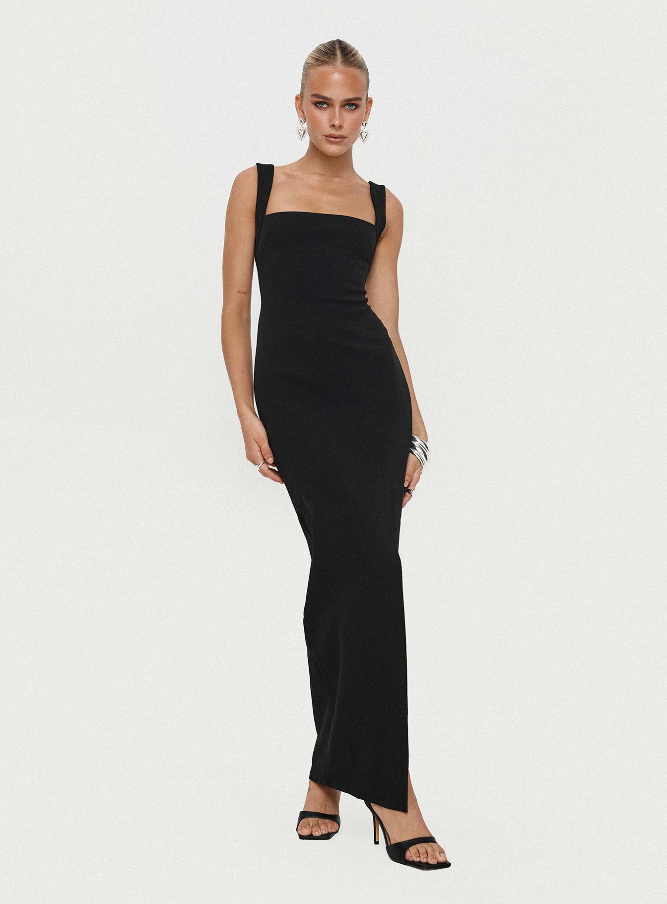 Siyah Bombshell Maxi Elbise