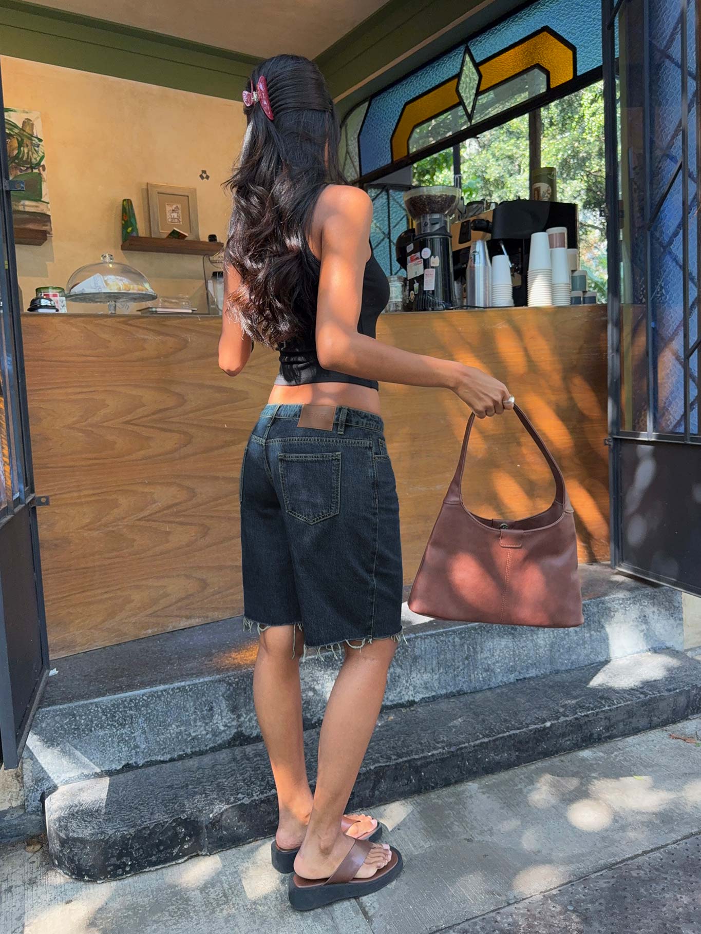 Vintage Yıkama Uzun Denim Şort - Kült Klasik Tarz