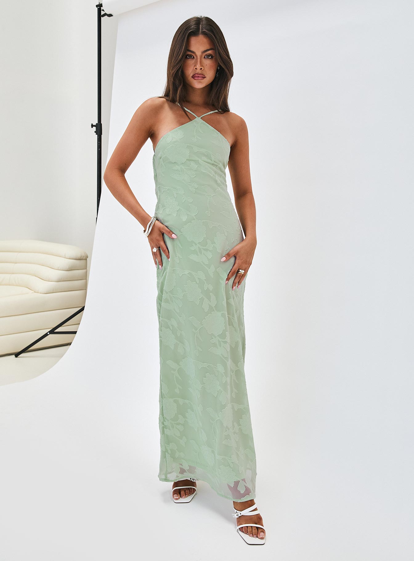 Zoelle Halter Yaka Maxi Elbise