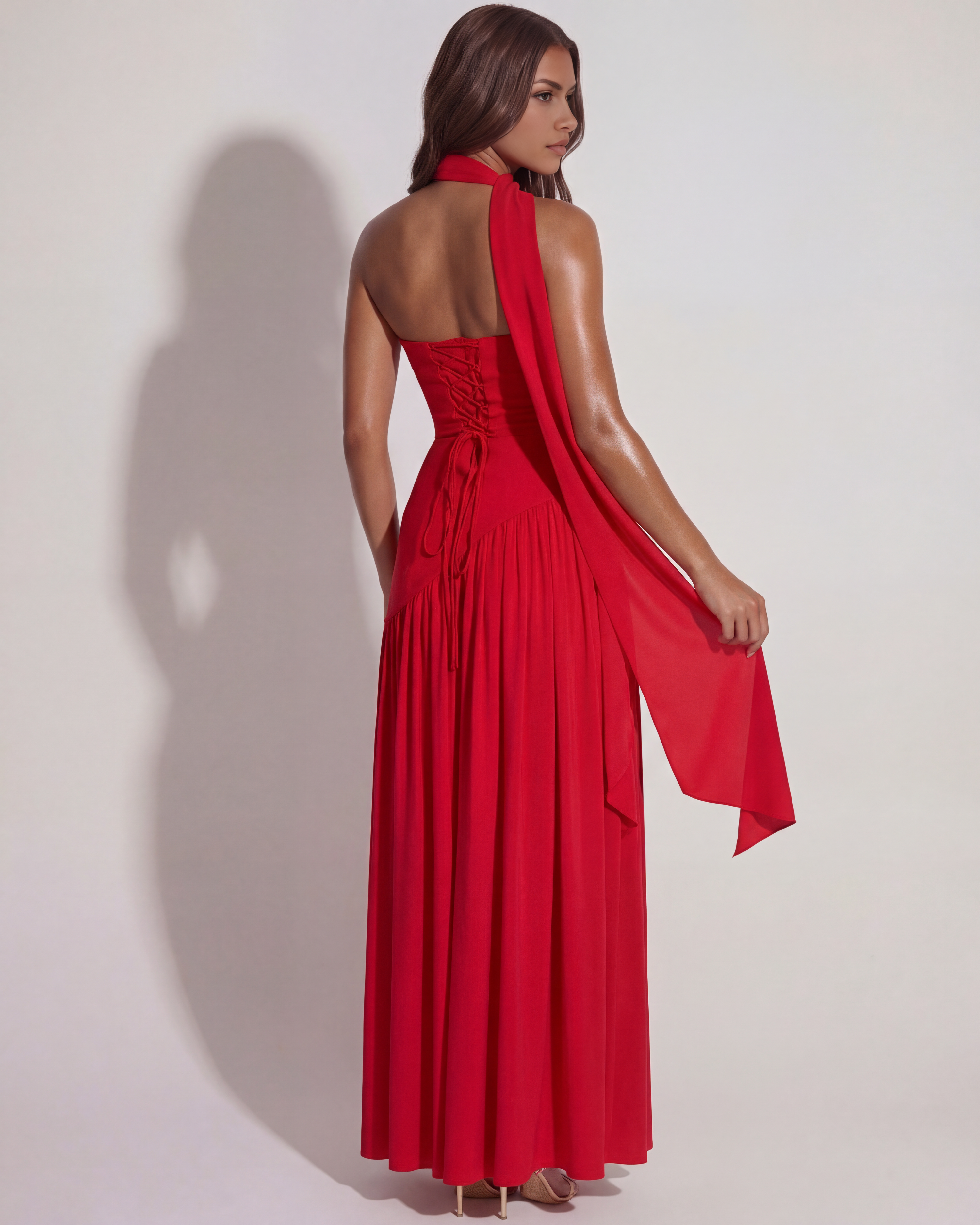 Serena Kırmızı Maxi Elbise