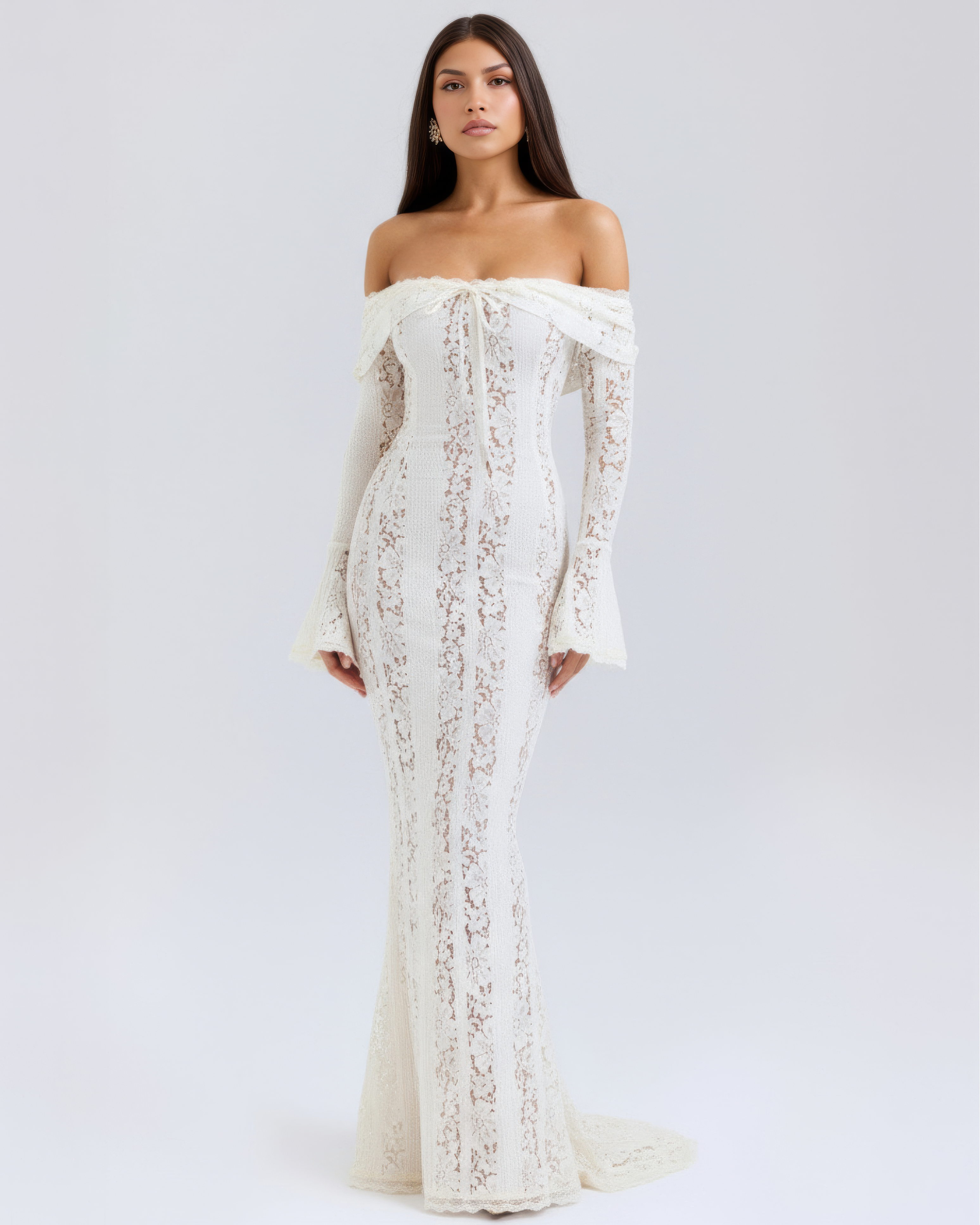 Alessandra Krem Maxi Elbise