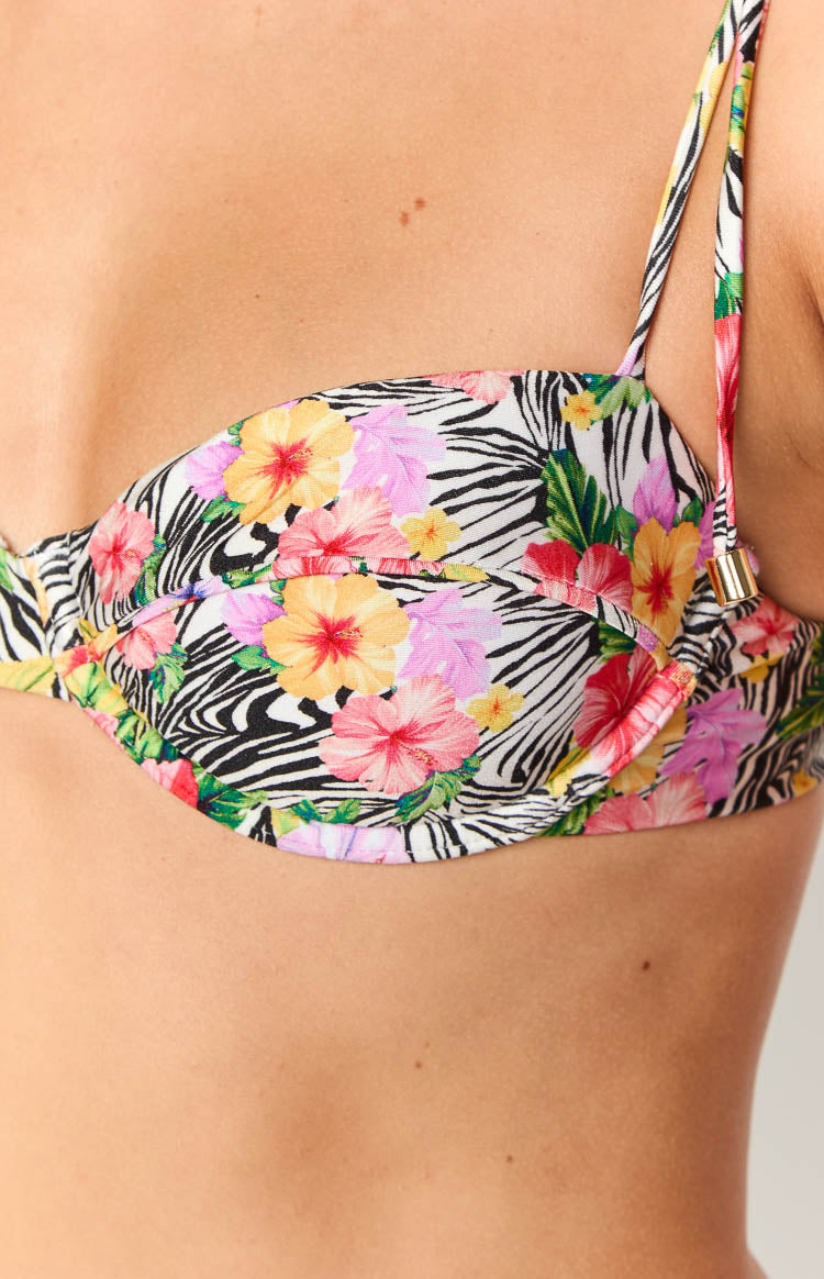 Bianca Beyaz Zebra Desenli 9.0 Yüzme Bikini Üstü
