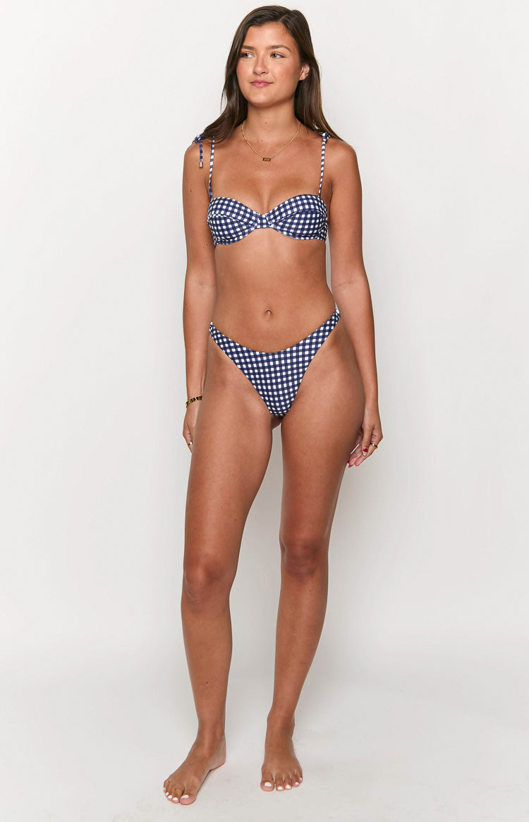 9.0 Swim Bianca Lacivert Kare Desenli Bikini Altı
