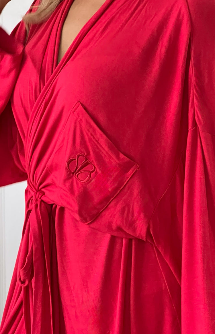 Bordo Şık Robe - Neredeyse Hazır, Konforlu ve Modern