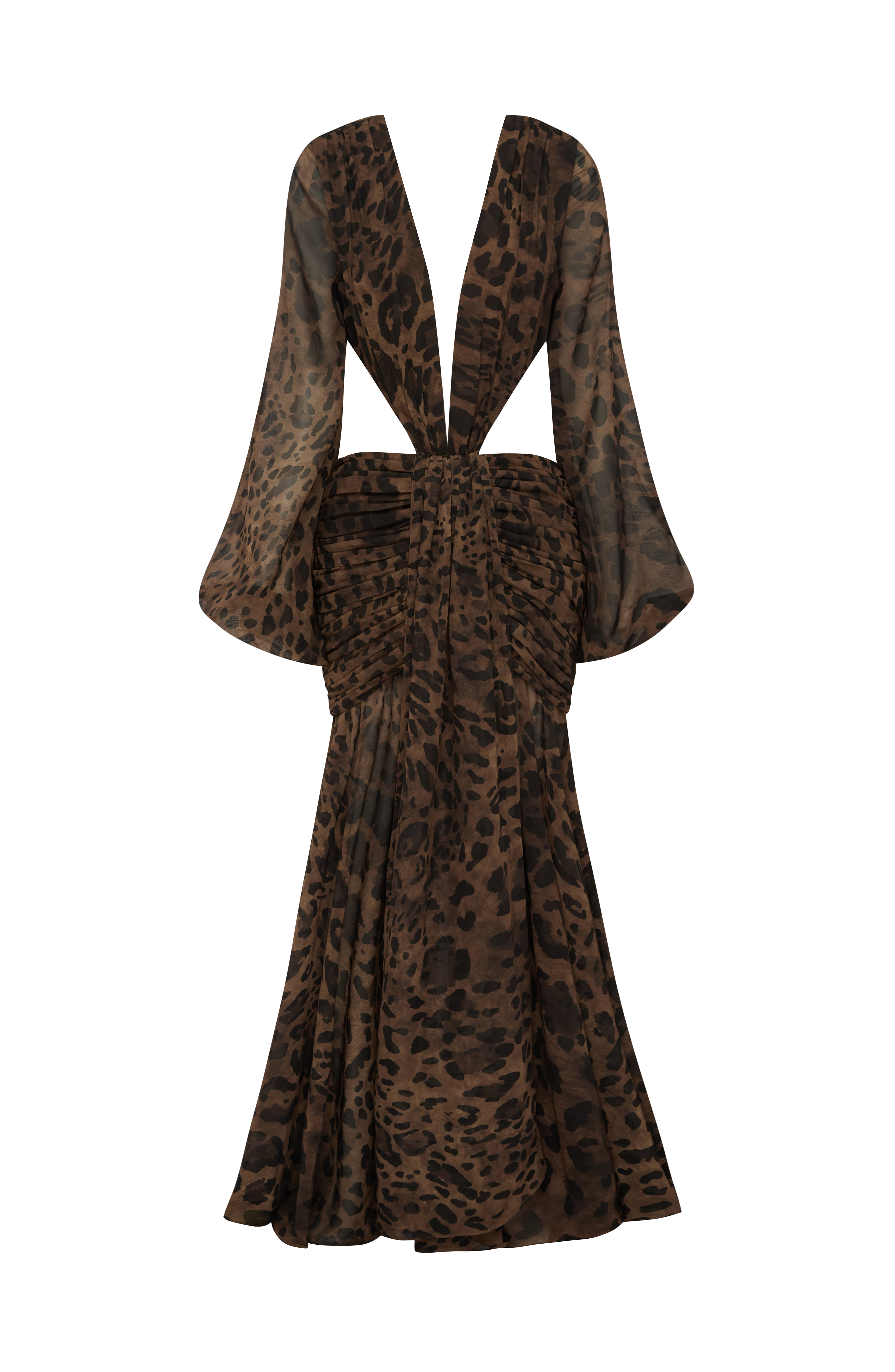 Leopar Desenli Andrina Maxi Elbise
