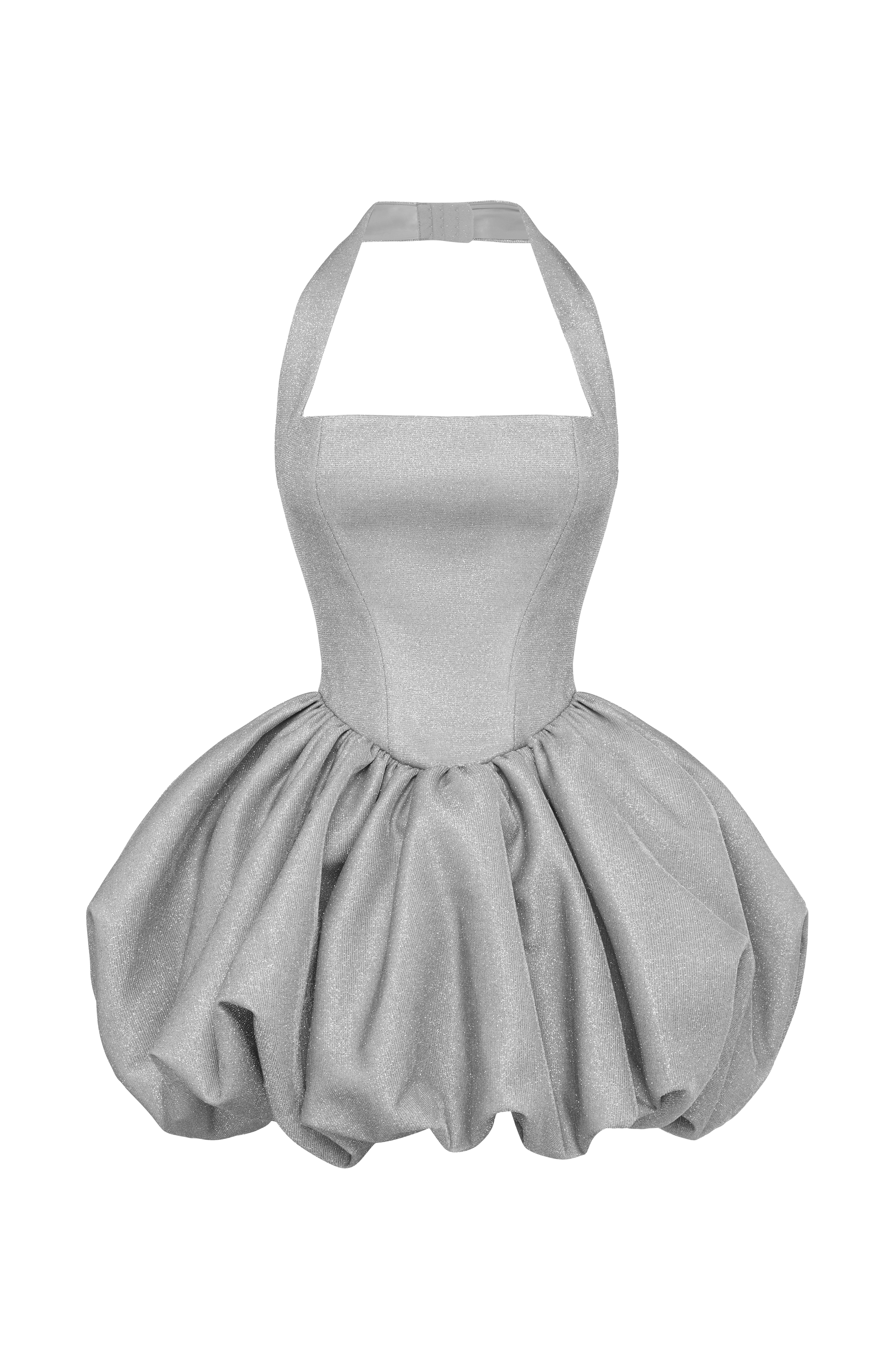 Araminta Gümüş Mini Elbise