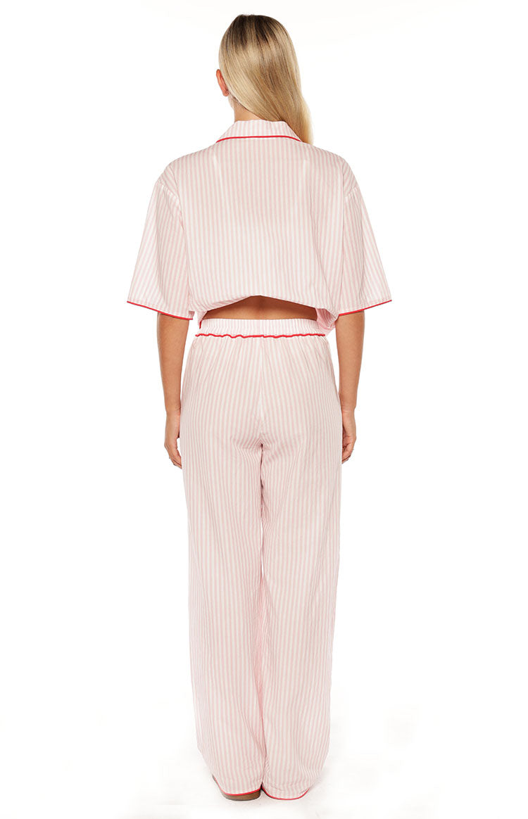 Alexea Pembe Çizgili Pijama Pantolonu