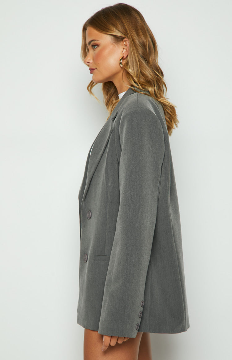Allure Gri Kadın Blazer Ceket - Şık ve Modern Tasarım