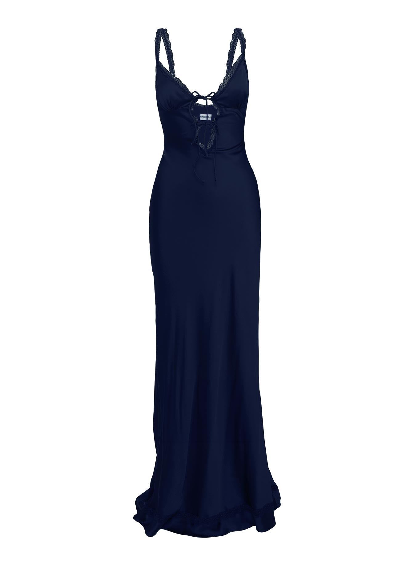 Aphrodyte Lacivert Dantel Maxi Elbise