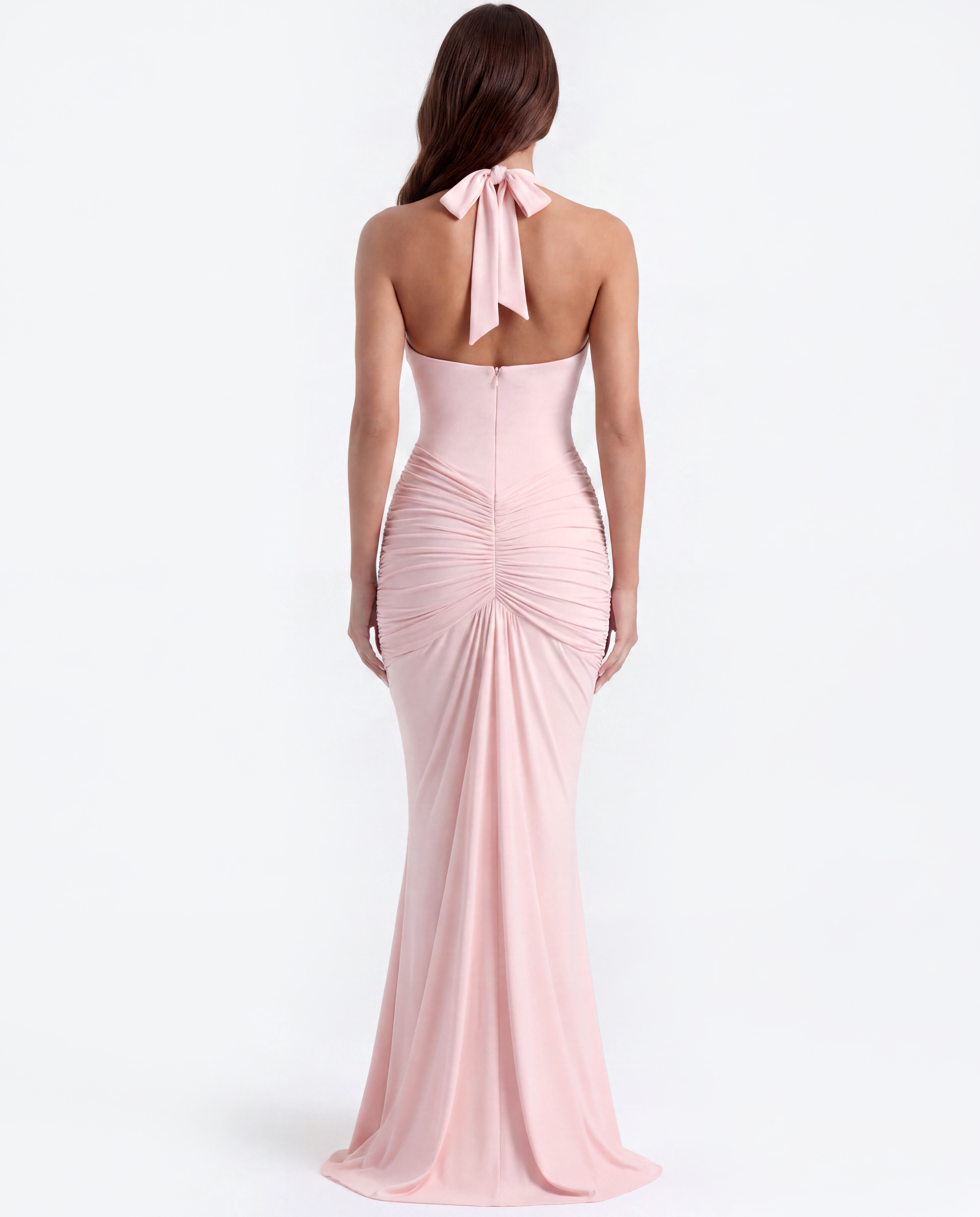 Ariel Pembe Maxi Elbise