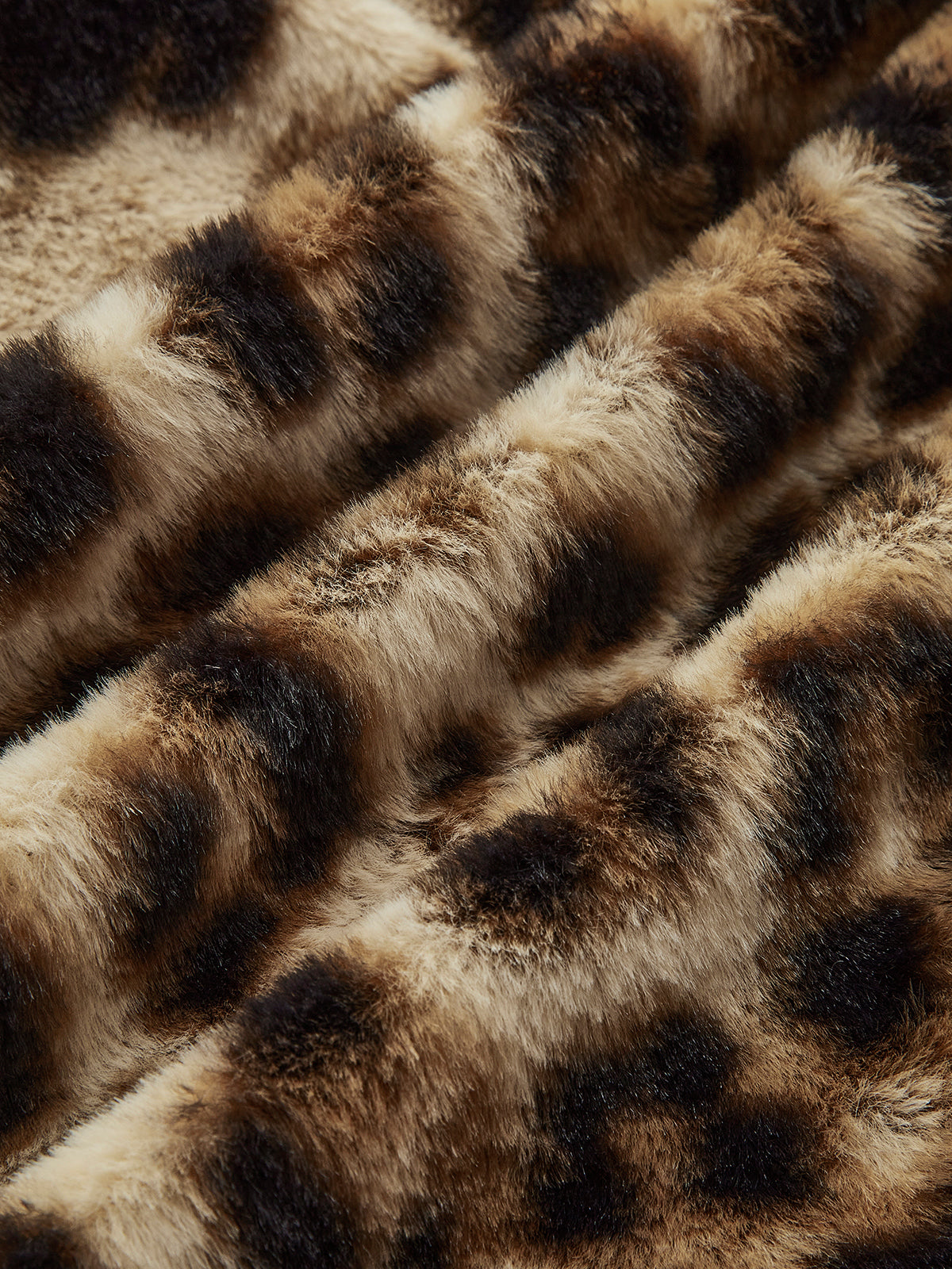 Leopar Desenli Maxi Boy Kürk