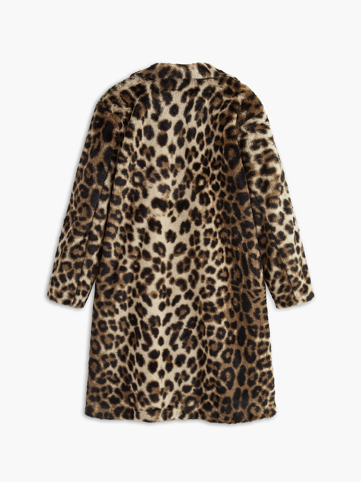 Leopar Desenli Maxi Boy Kürk