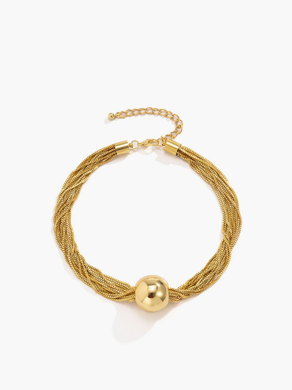 Çoklu Zincir Parlak Top Choker