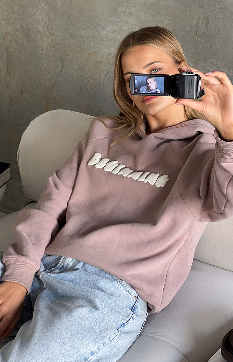 Bej Balon Kapşonlu Sweatshirt