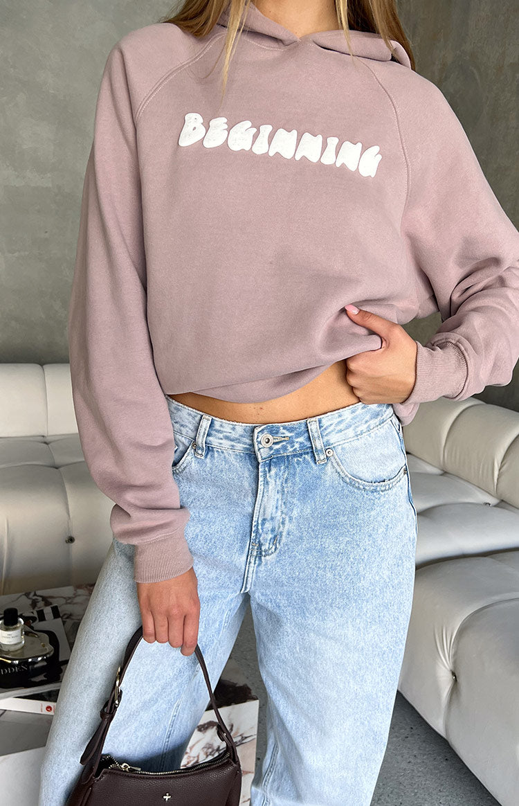Bej Renk Kapüşonlu Premium Sweatshirt