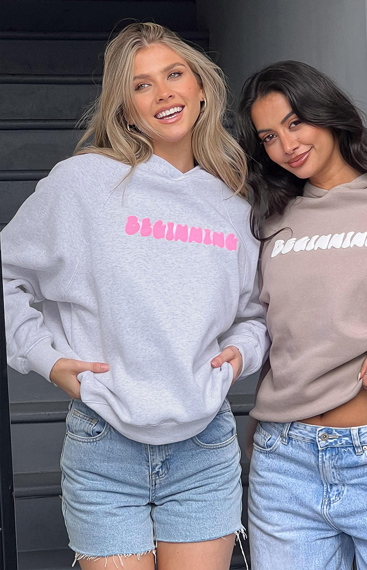 Başlangıç Gri Marl Balon Kapüşonlu Sweatshirt