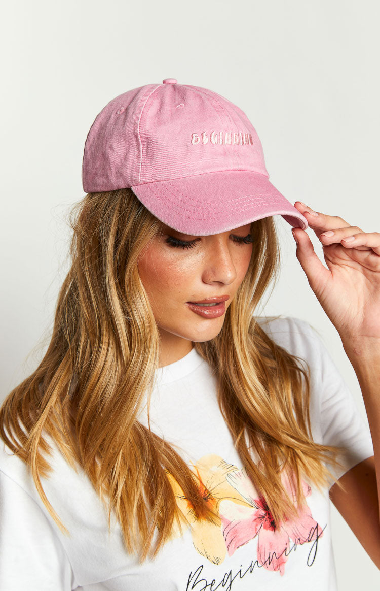 Beginning Boutique Pembe Yıkanmış Şapka