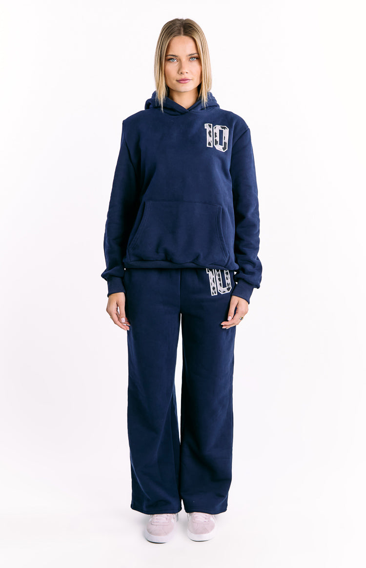 Başlangıç Navy Leopar Yıldız Kapüşonlu Sweatshirt