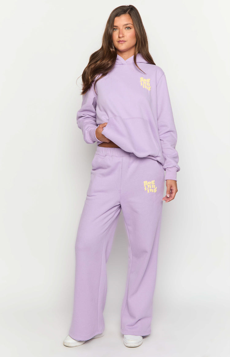 Mor Kapüşonlu Snuggle Bubble Sweatshirt