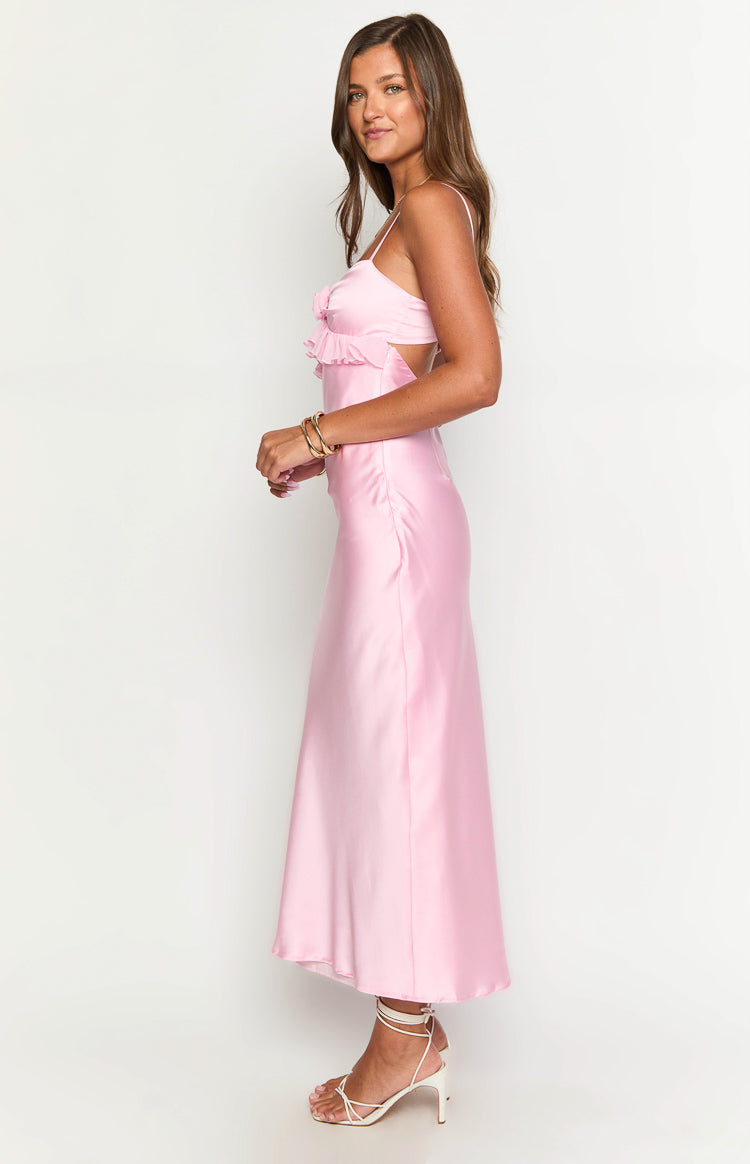 Şık Bella Pembe Maxi Elbise - Yaz Modası