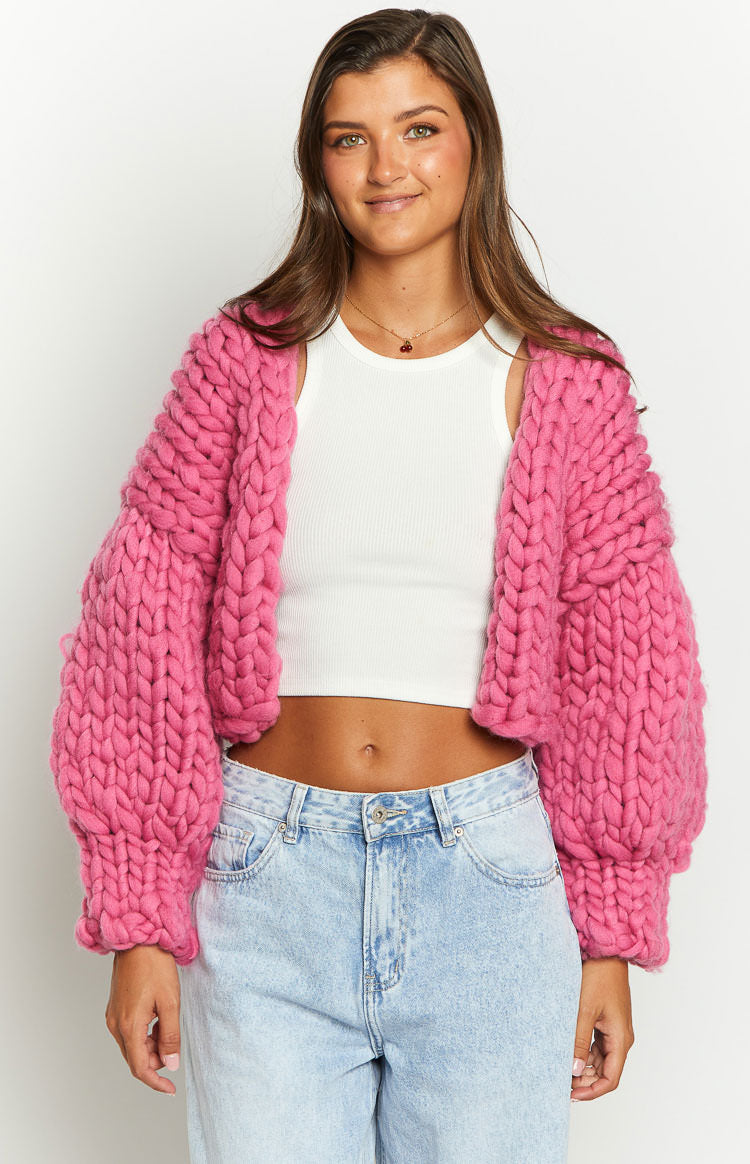 Pembe Örgü Hırka