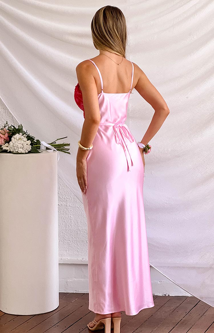 Brandy Pembe Uzun Abiye Elbise