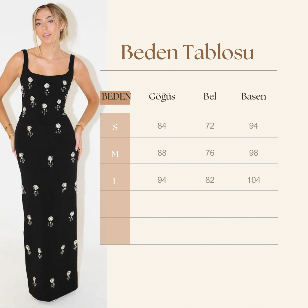 Kristal Maxi Etekli Abiye Takım