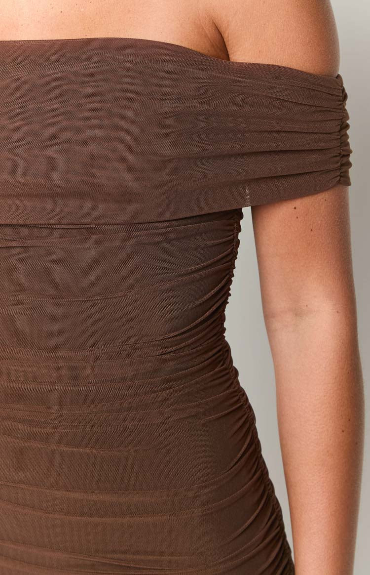 Kahverengi Mini Elbise