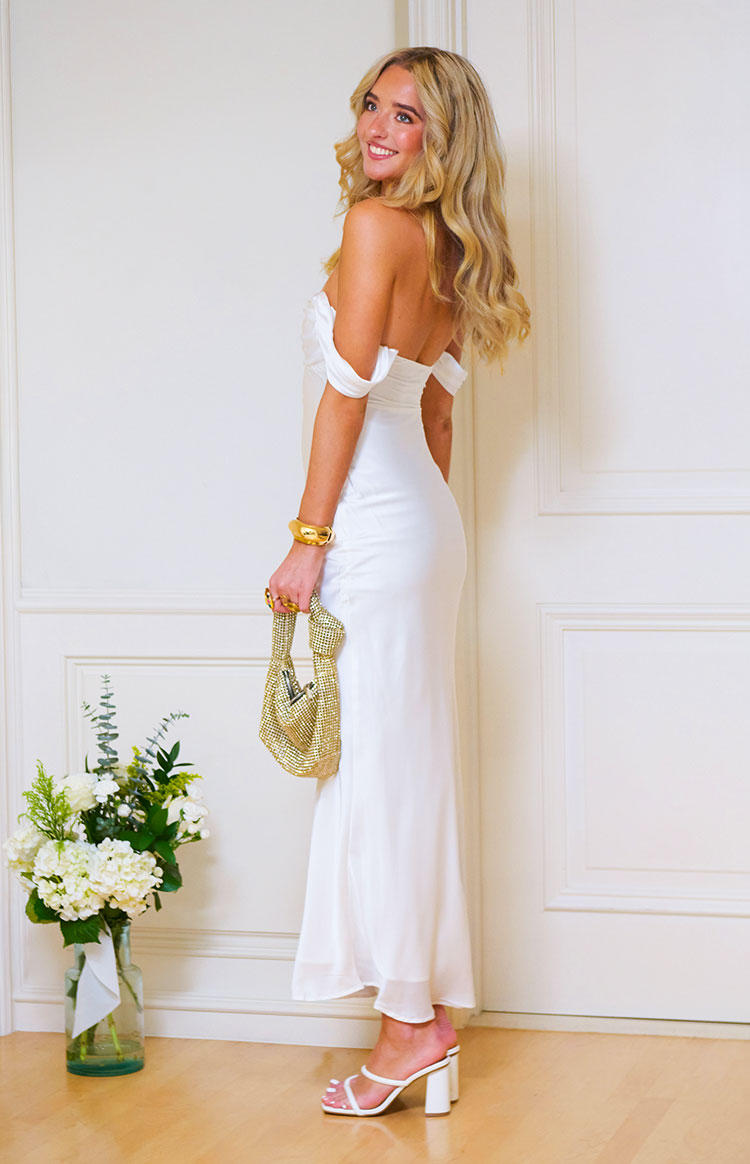 Off Shoulder Beyaz Elbise