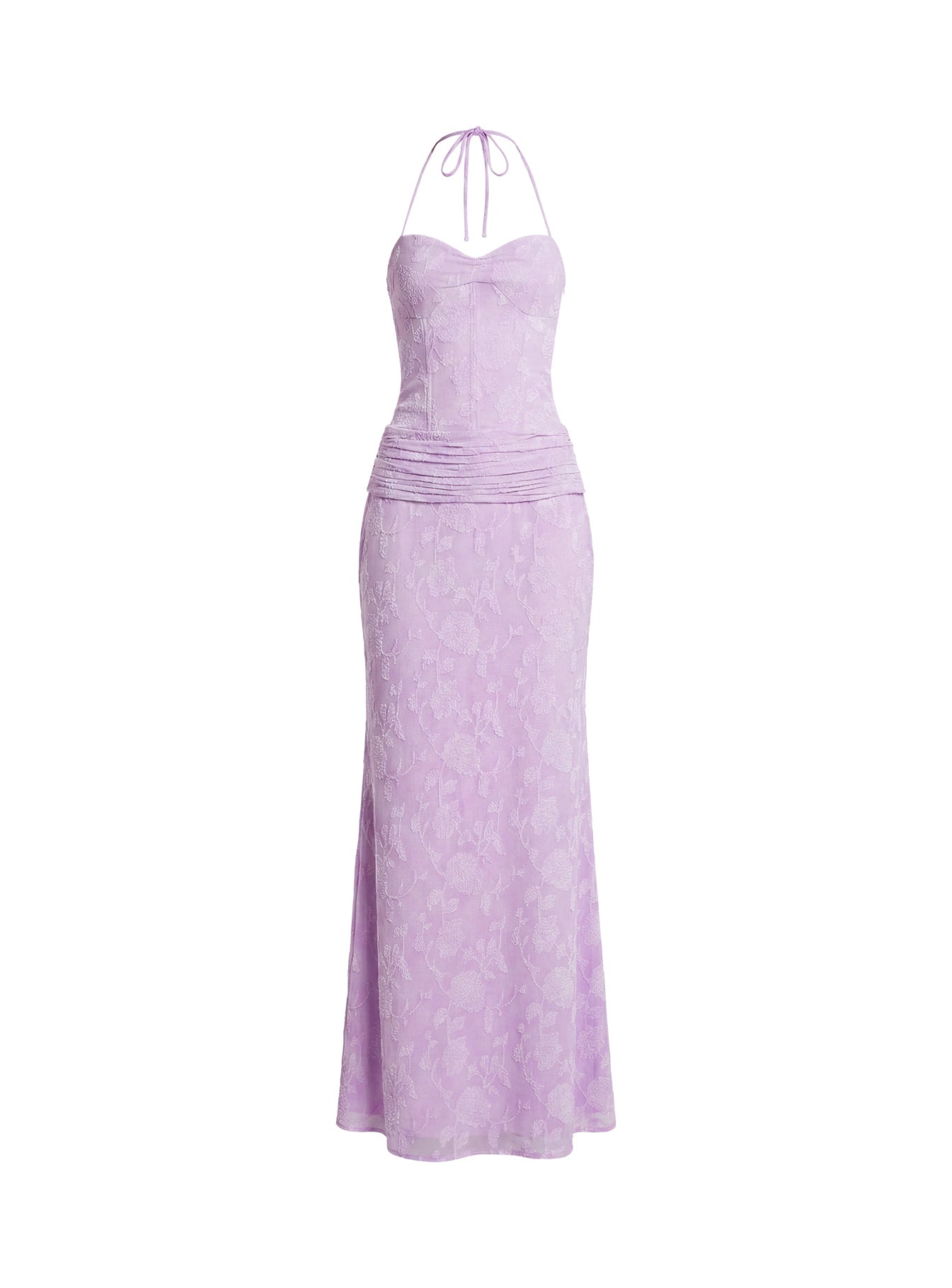 Portofino Lila Korsaj Maxi Elbise