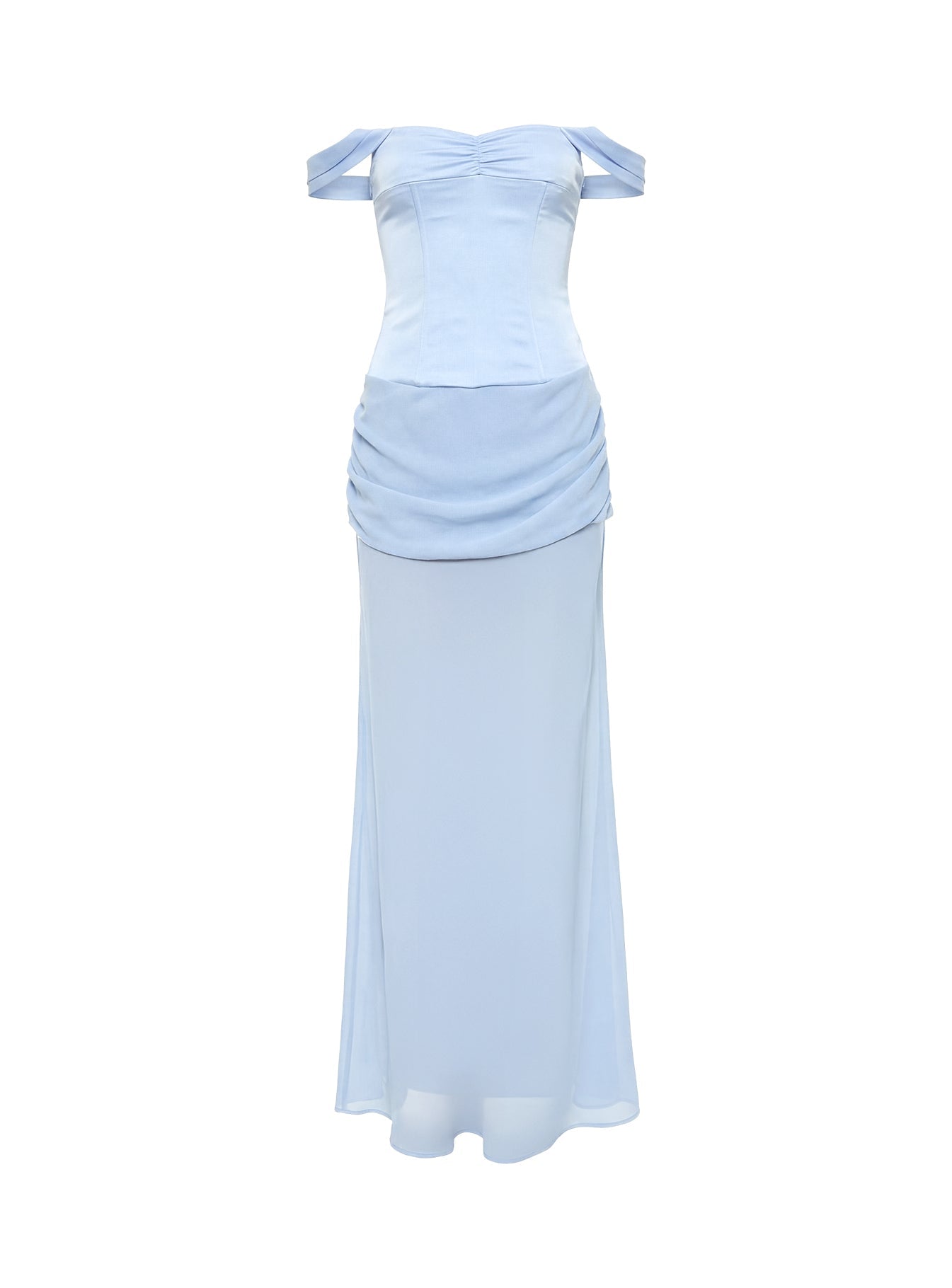 Angiola Mavi Off-Shoulder Uzun Elbise