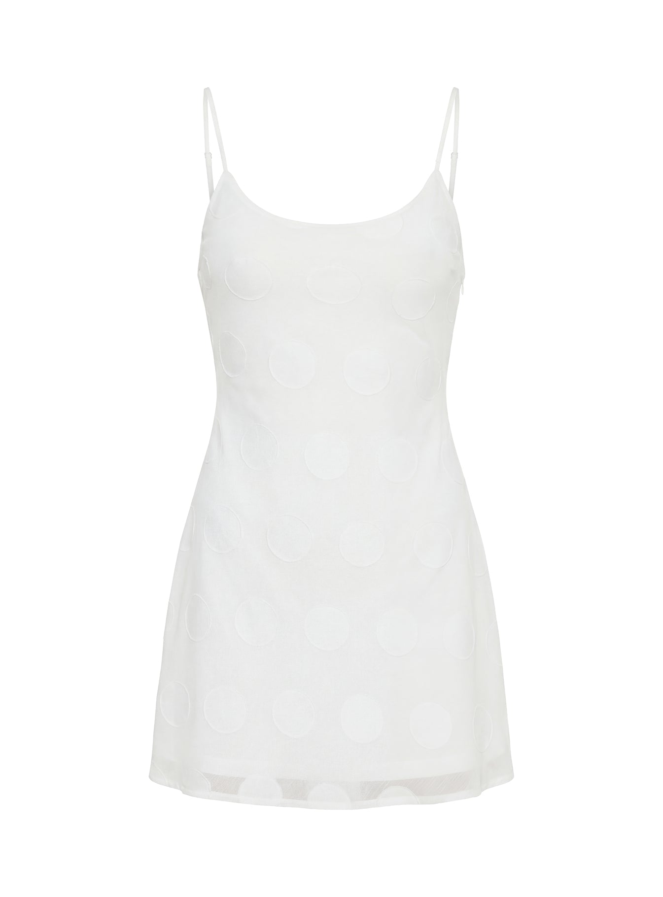 Puantiye Desenli Lissie Mini Elbise - Beyaz