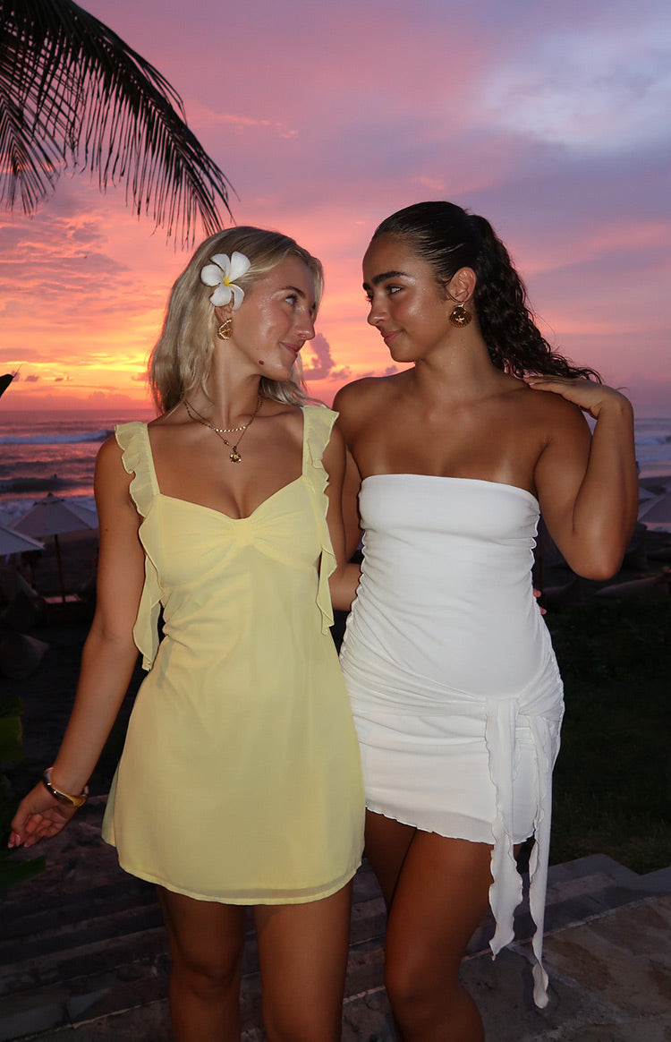 Hadlee Beyaz Straplez Mini Elbise