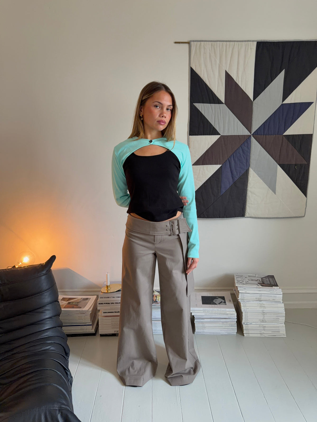 Şık Kemerli Tabea Pantolon - Taupe Renk Seçeneği