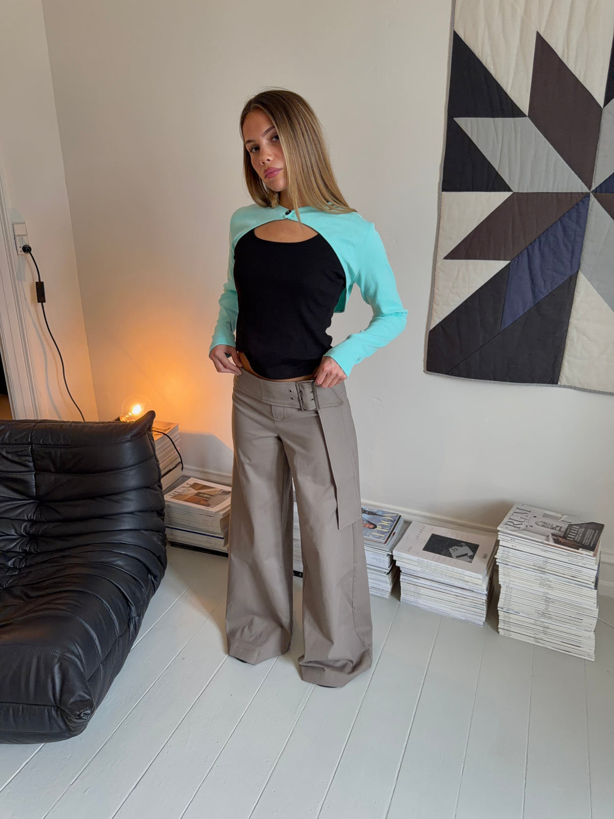 Şık Kemerli Tabea Pantolon - Taupe Renk Seçeneği