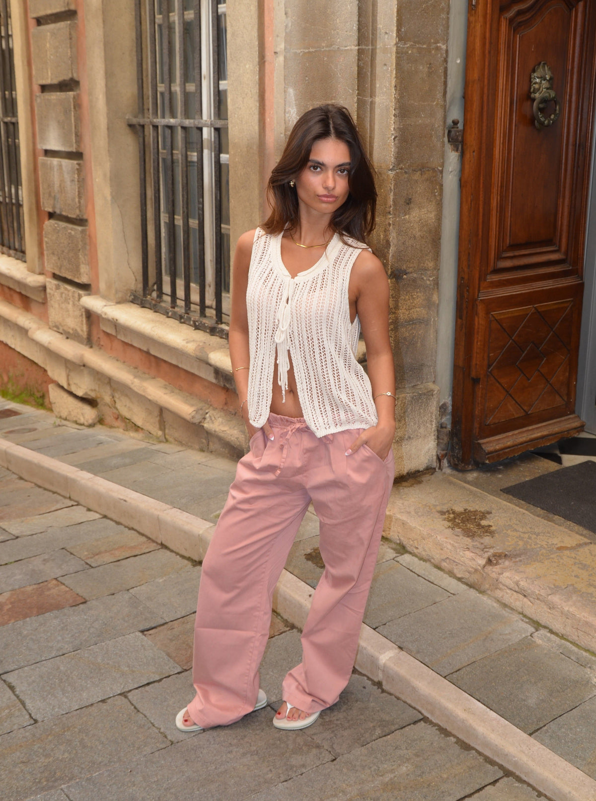 Anouk Pembe Bağcıklı Pantolon