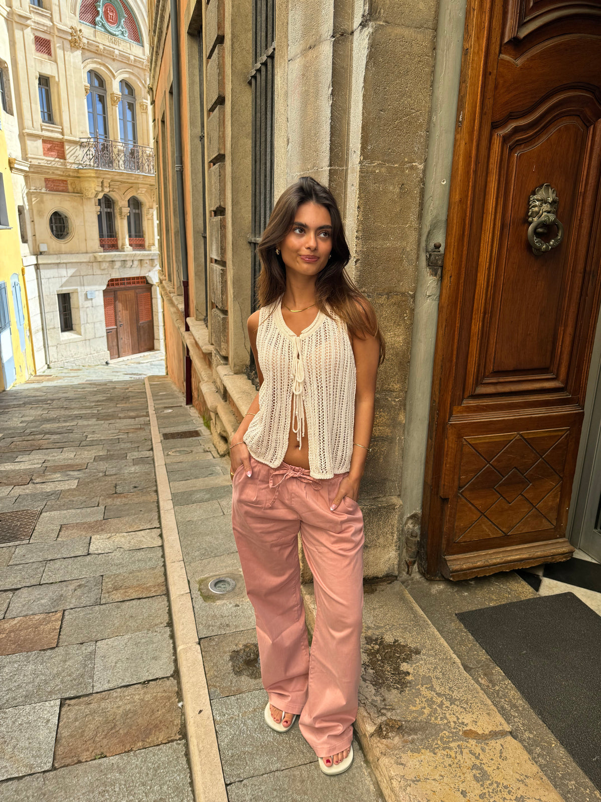 Anouk Pembe Bağcıklı Pantolon