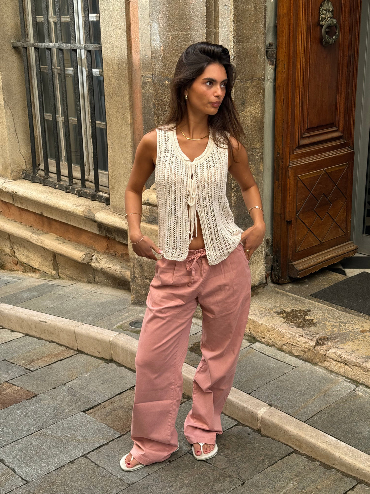 Anouk Pembe Bağcıklı Pantolon