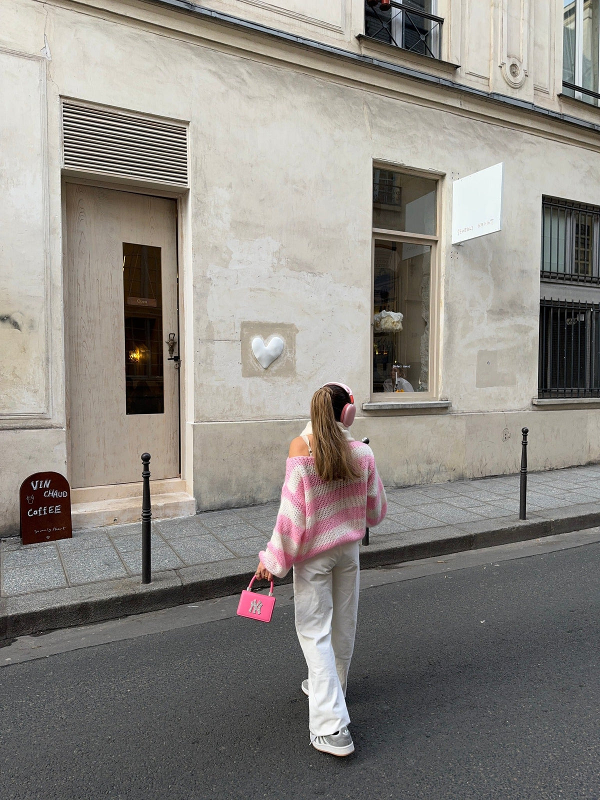 Anna Olympia Pembe Oversize Triko Kazak