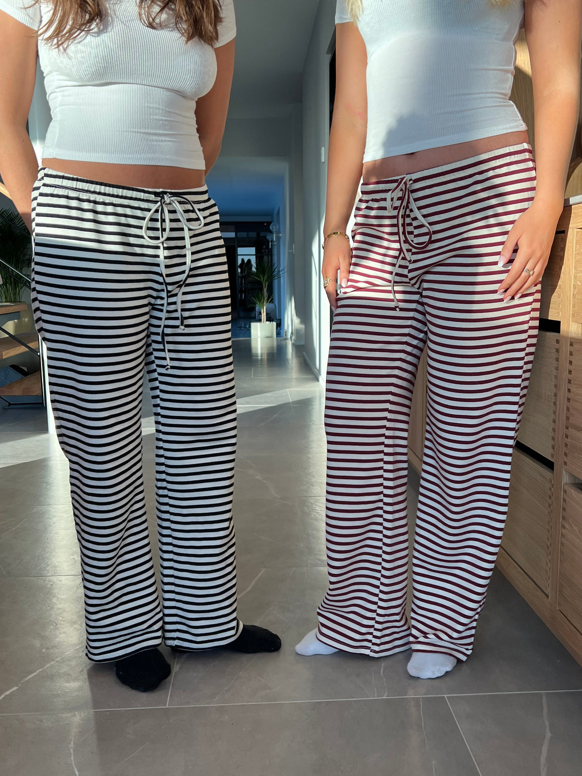 Celine Kırmızı Beyaz Çizgili Pantolon