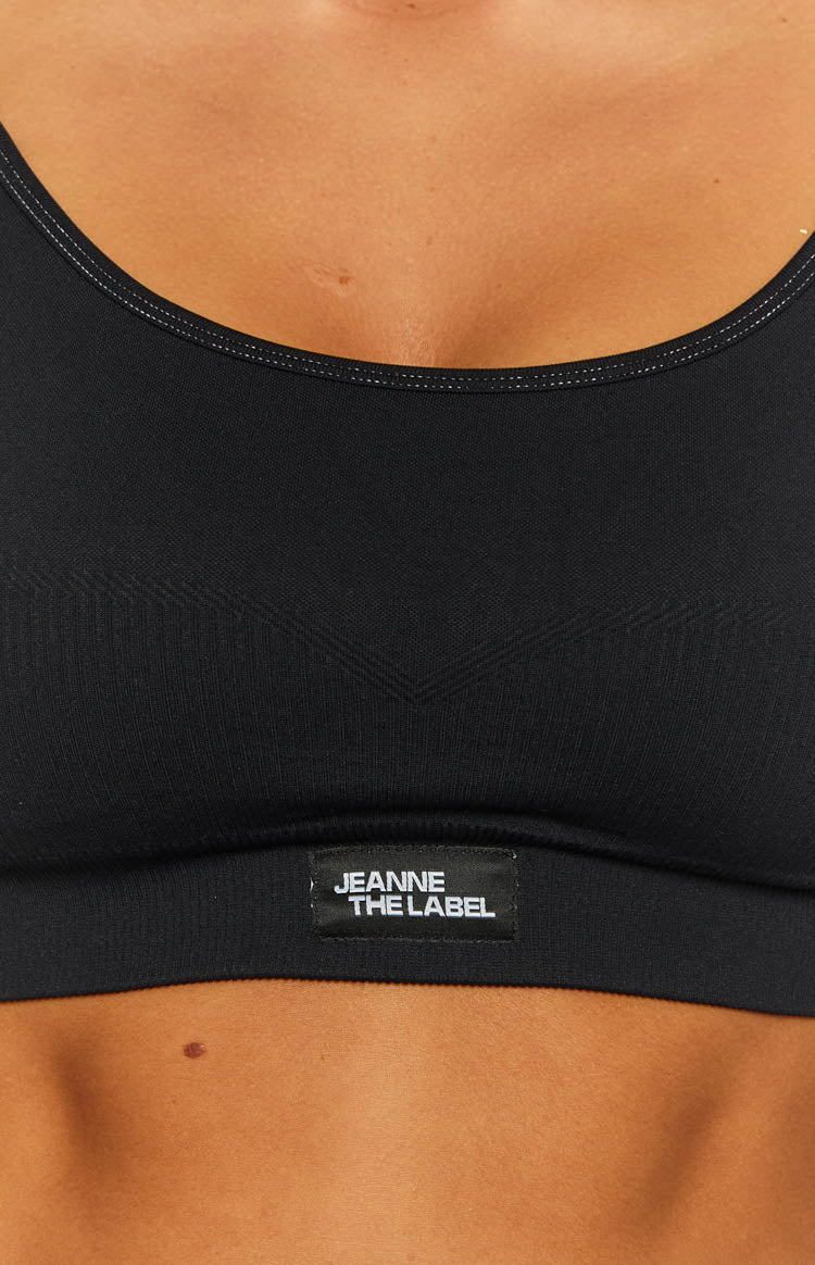Jeanne The Label Siyah Bale Crop Top