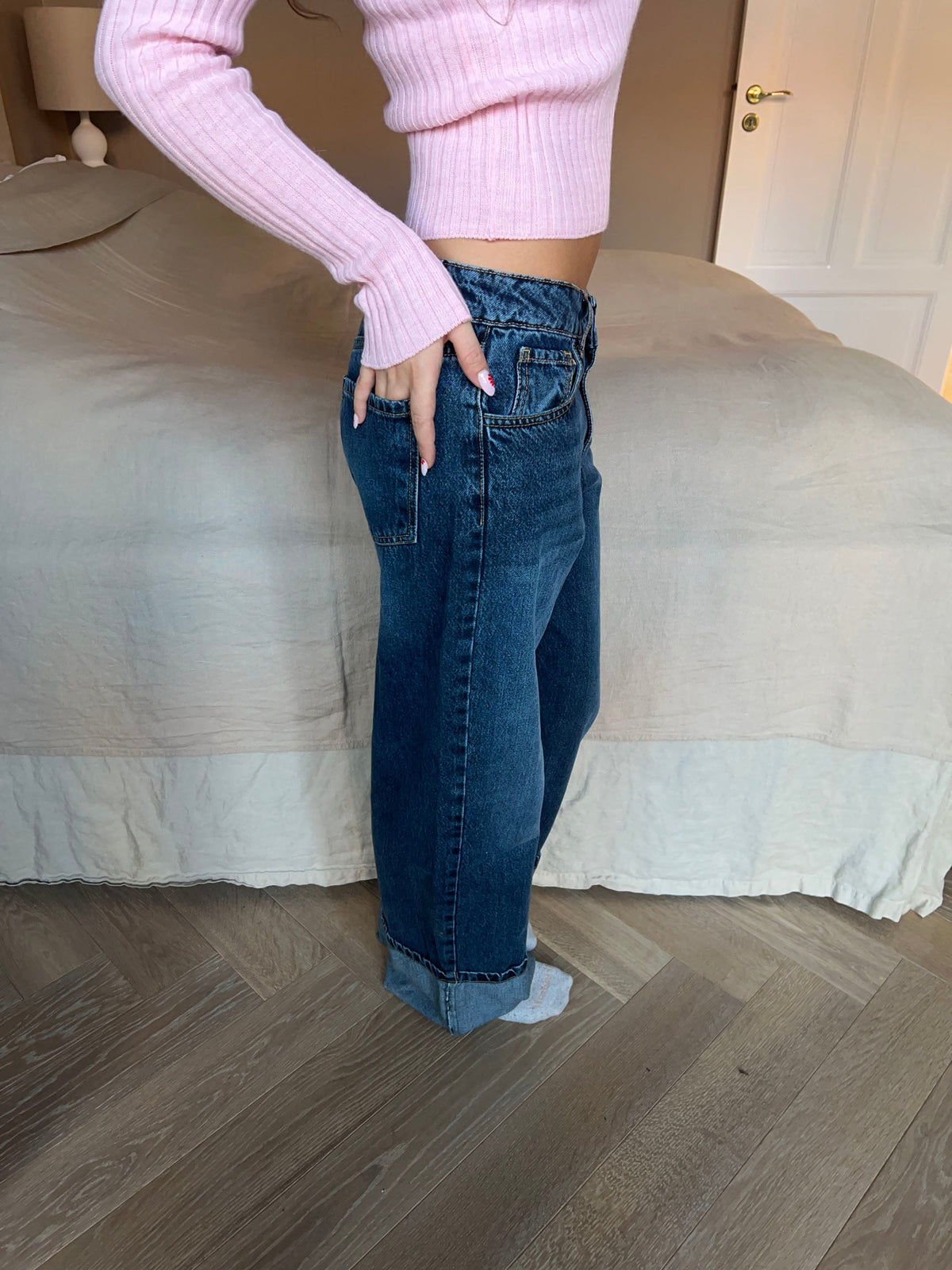 Sonya Kemerli Mavi Denim Pantolon