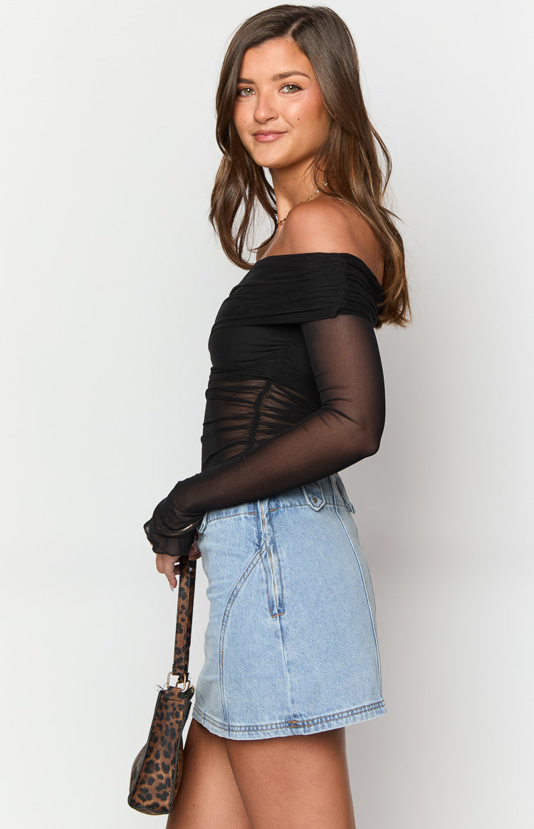 Premium Açık Mavi Denim Mini Etek - Şık ve Rahat Tasarım